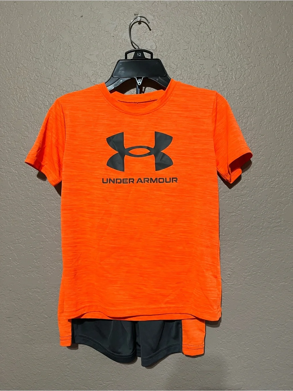 Under Armour Neon Orange Logo Athletic Tee